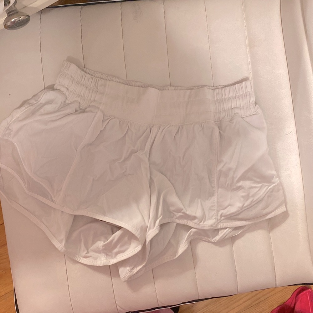 White lulu lemon hotty hot shorts
